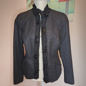 Magaschoni NWT charcoal wool cashmere blazer size 10